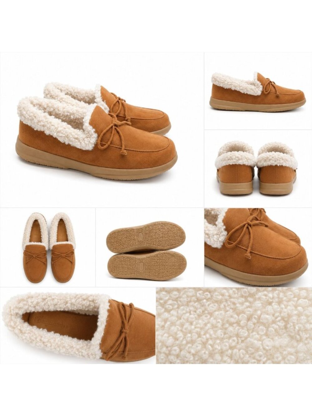 Vionic Claribel Shearling Tan Moccasin Slippers Womens 10 Orthotic Comfort - Picture 4 of 10